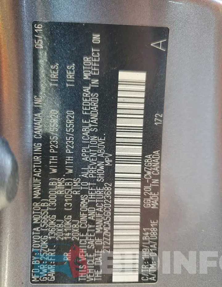 2T2ZZMCA5GC023682 Photo# 13