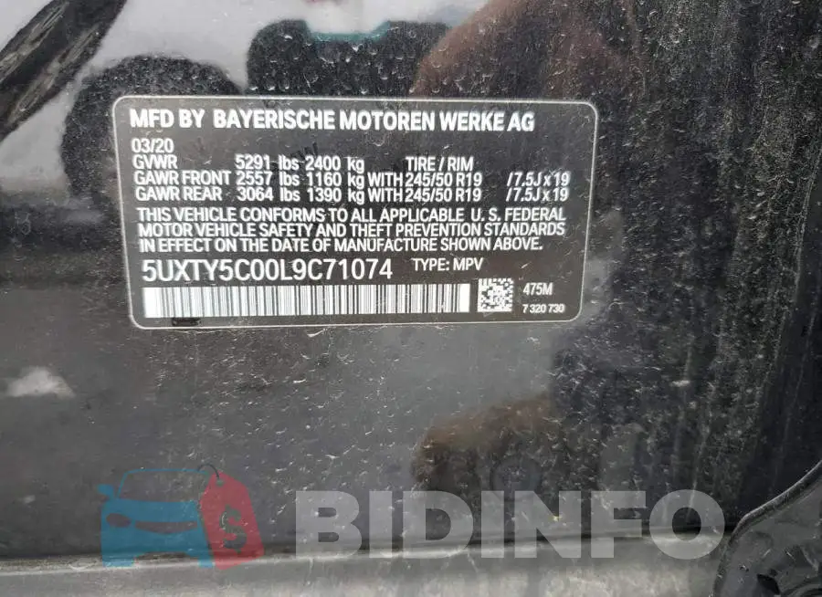 5UXTY5C00L9C71074 Photo# 13