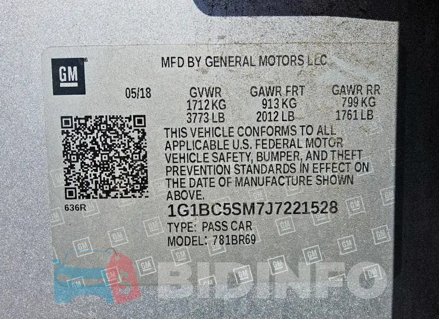 1G1BC5SM7J7221528 Photo# 12