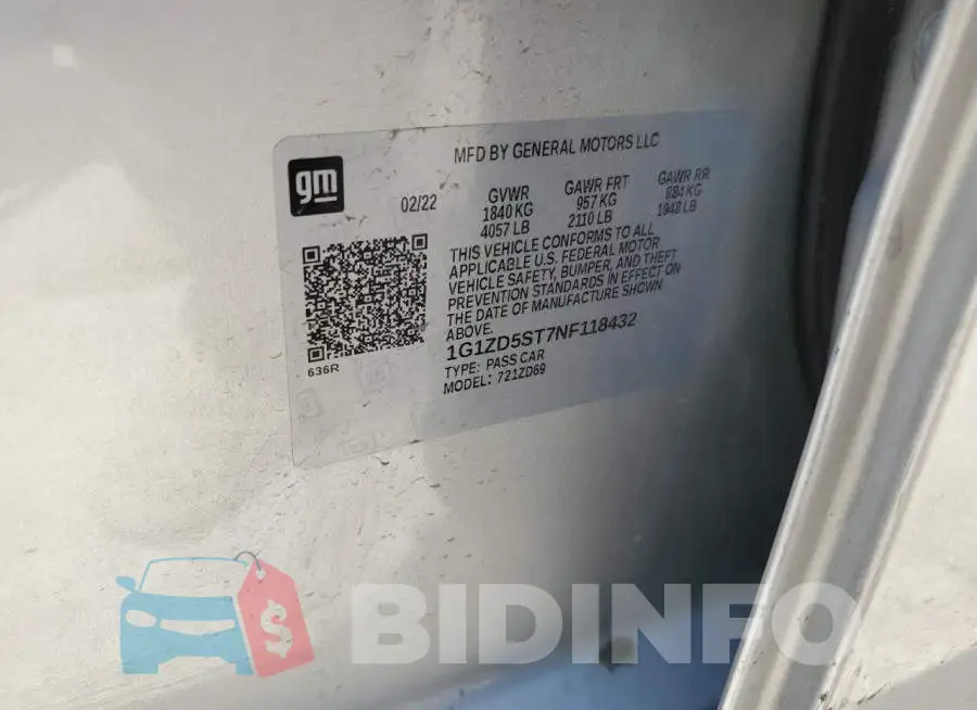 1G1ZD5ST7NF118432 Photo# 12