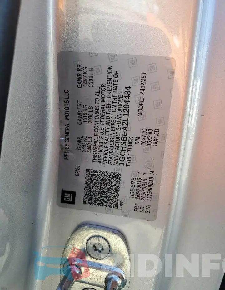 1GCHSBEA2L1204484 Photo# 12