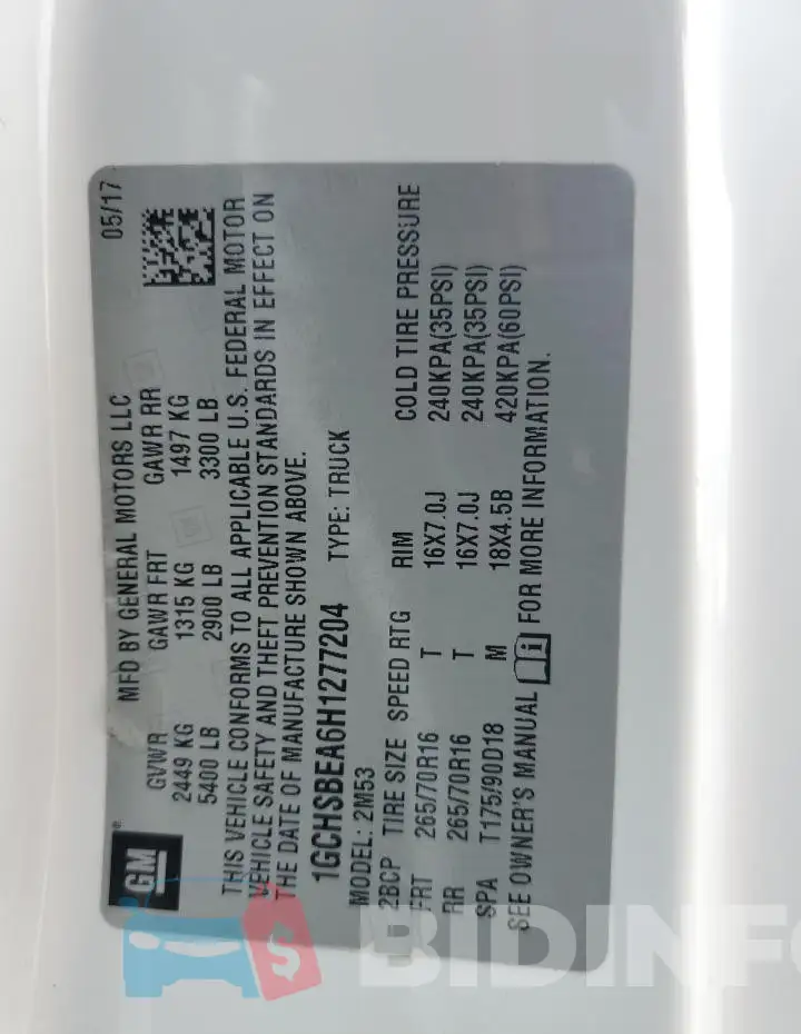 1GCHSBEA6H1277204 Photo# 12