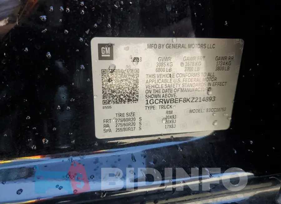 1GCRWBEF8KZ214893 Photo# 12