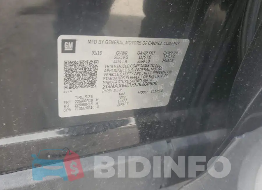 2GNAXMEV9J6260800 Photo# 13