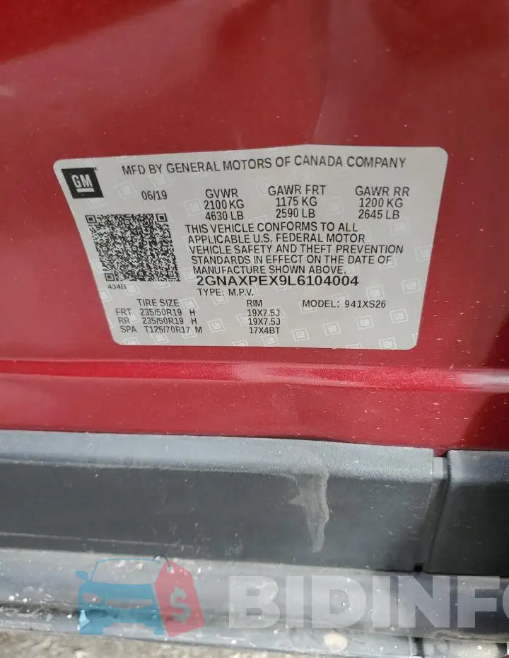 2GNAXPEX9L6104004 Photo# 13