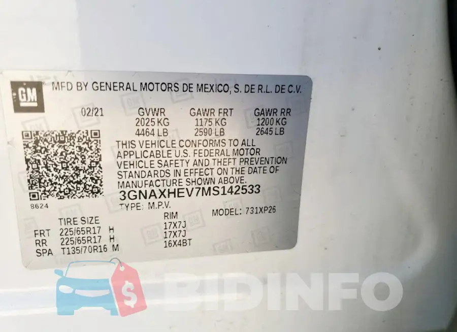 3GNAXHEV7MS142533 Photo# 13