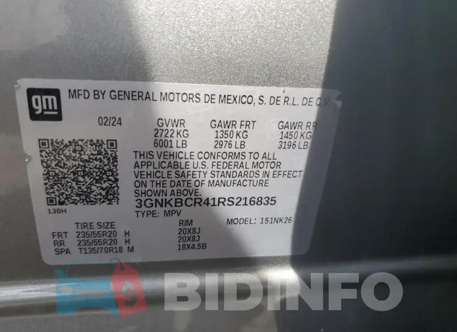 3GNKBCR41RS216835 Photo# 14
