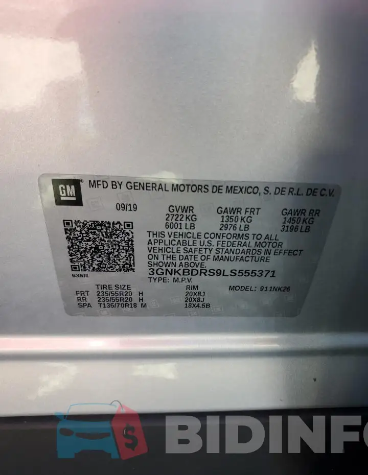 3GNKBDRS9LS555371 Photo# 13