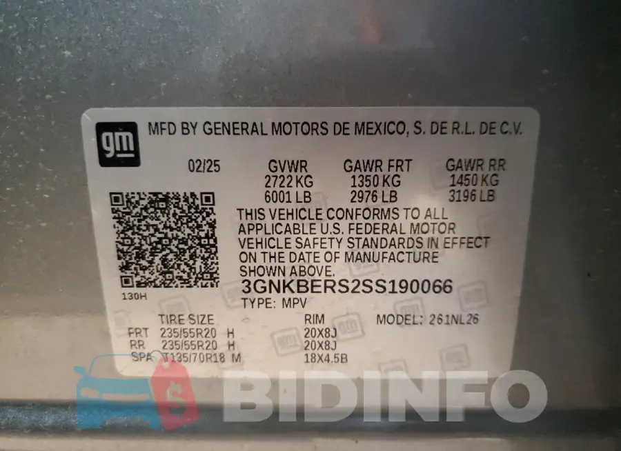 3GNKBERS2SS190066 Photo# 13
