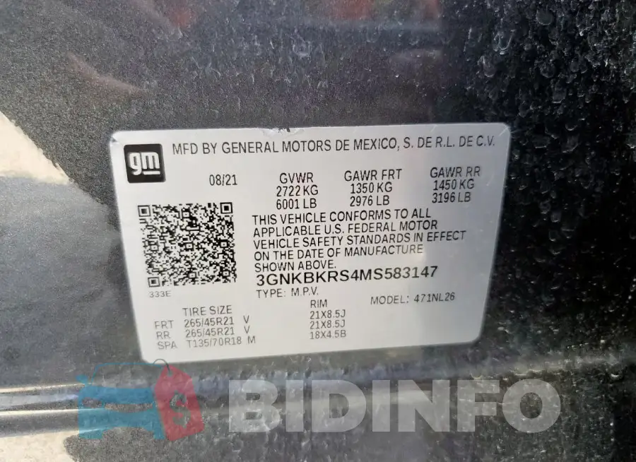 3GNKBKRS4MS583147 Photo# 13