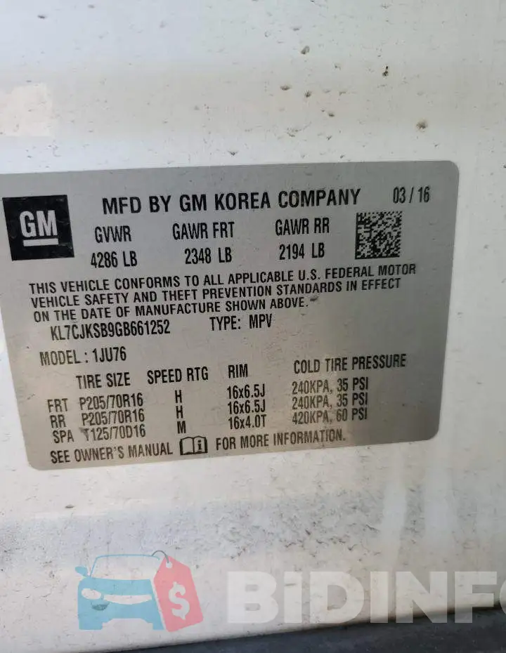 KL7CJKSB9GB661252 Photo# 13