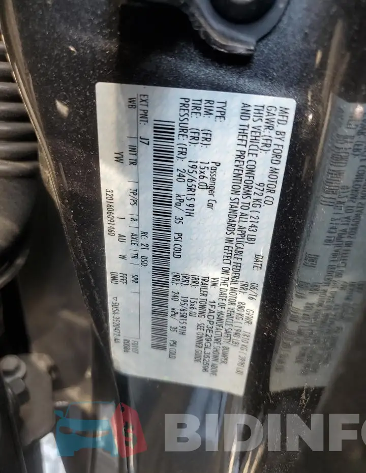 1FADP3E29GL352596 Photo# 12