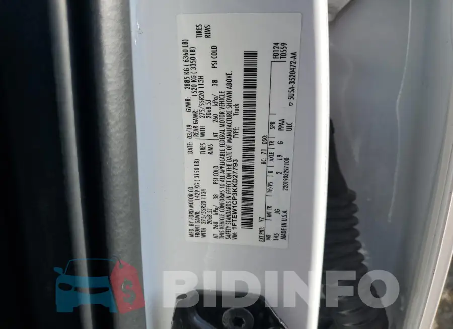 1FTEW1CP3KKD27793 Photo# 12