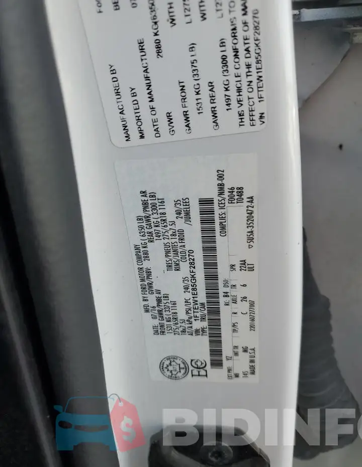 1FTEW1E85GKF28270 Photo# 12