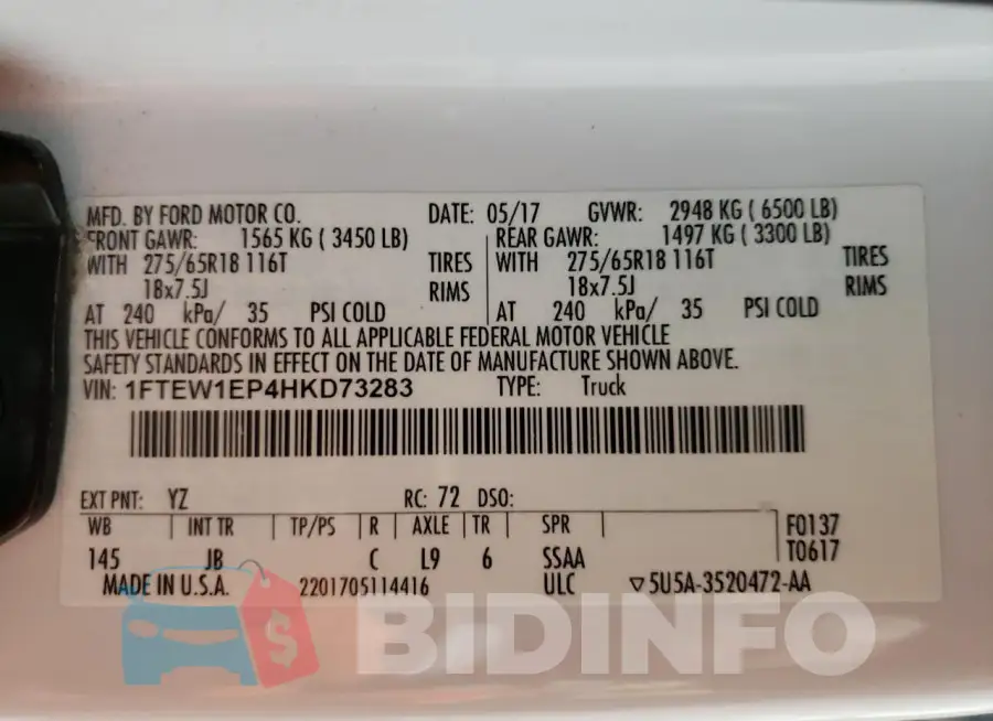 1FTEW1EP4HKD73283 Photo# 11