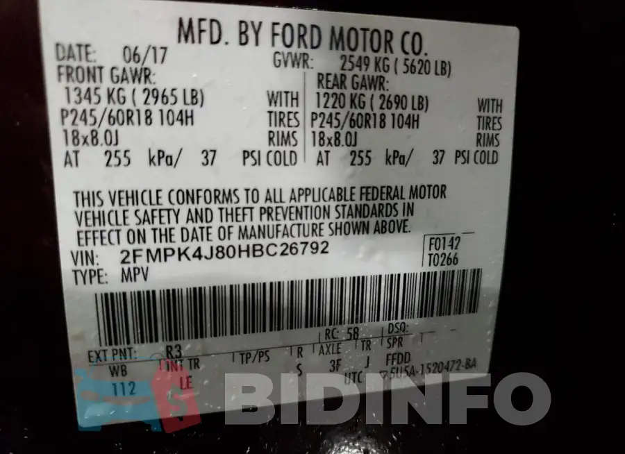 2FMPK4J80HBC26792 Photo# 14
