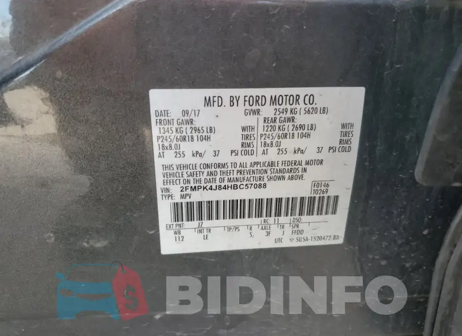 2FMPK4J84HBC57088 Photo# 14