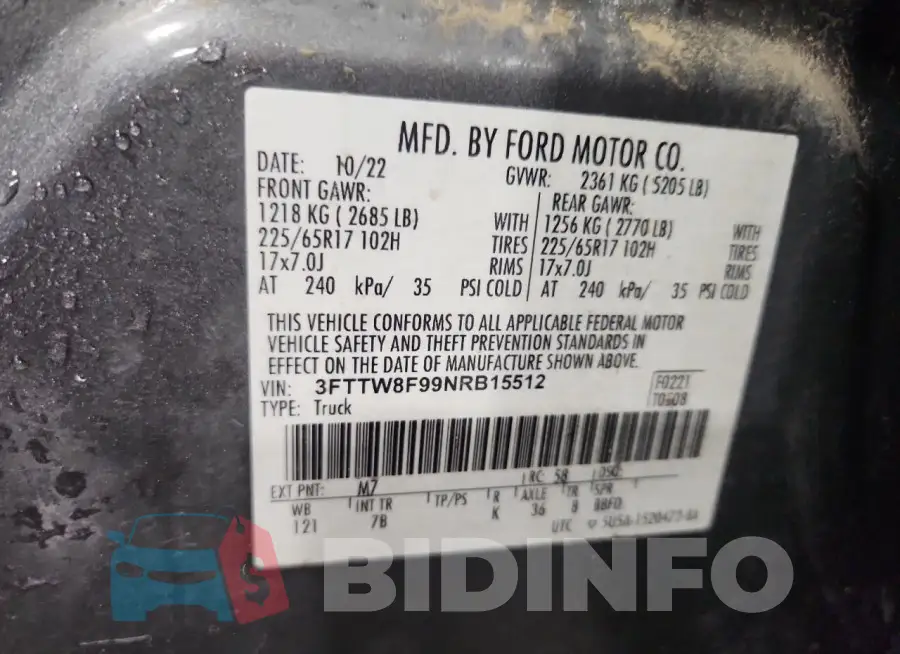 3FTTW8F99NRB15512 Photo# 12