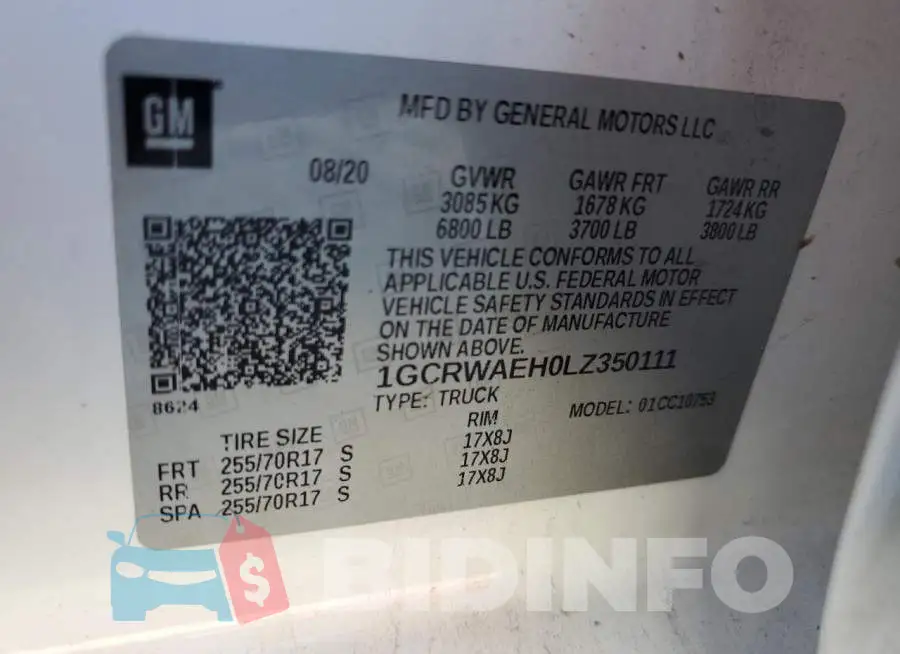 1GCRWAEH0LZ350111 Photo# 12