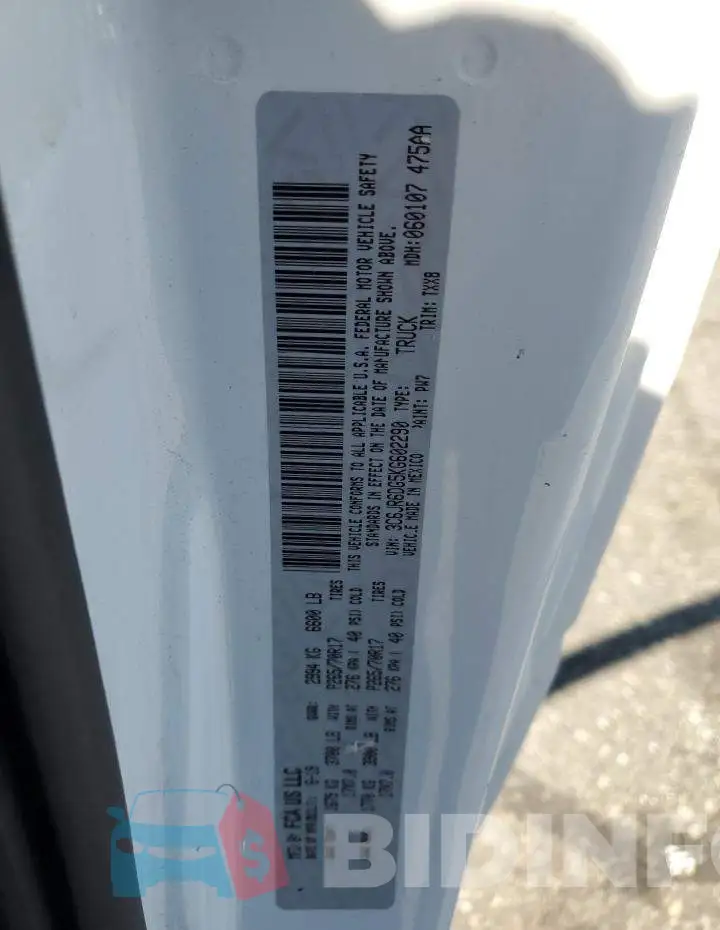 3C6JR6DG5KG602290 Photo# 12