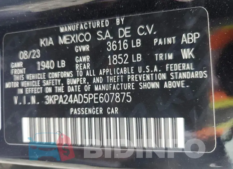 3KPA24AD5PE607875 Photo# 12