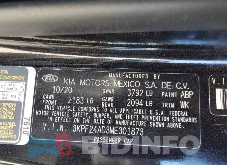 3KPF24AD3ME301873 Photo# 12