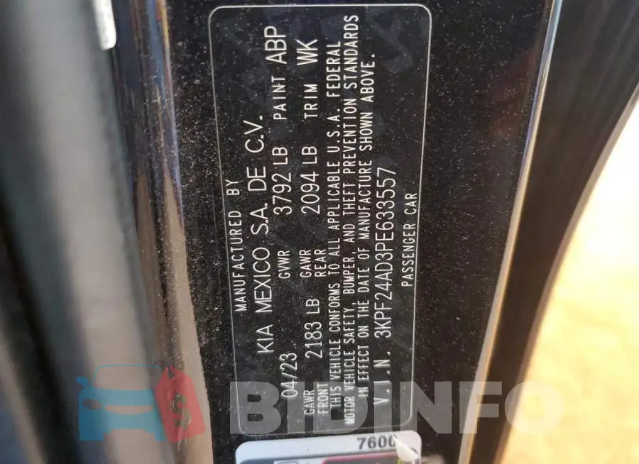 3KPF24AD3PE633557 Photo# 13