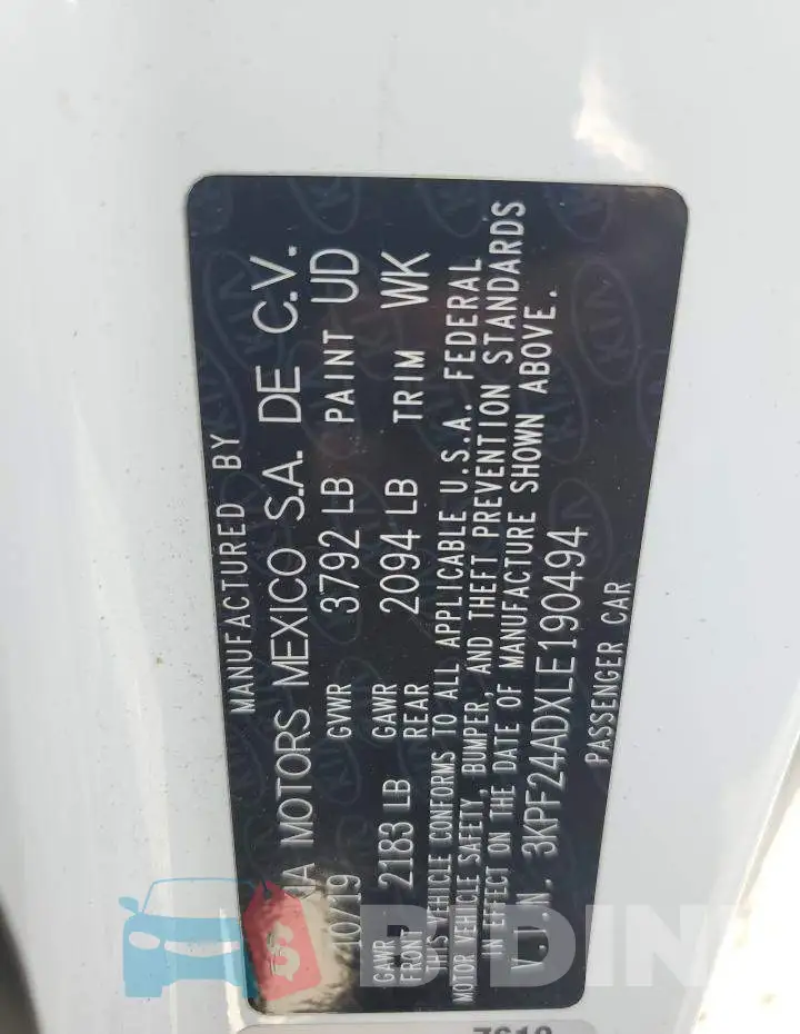 3KPF24ADXLE190494 Photo# 13