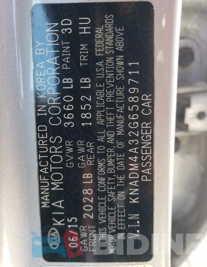 KNADM4A32G6589711 Photo# 12