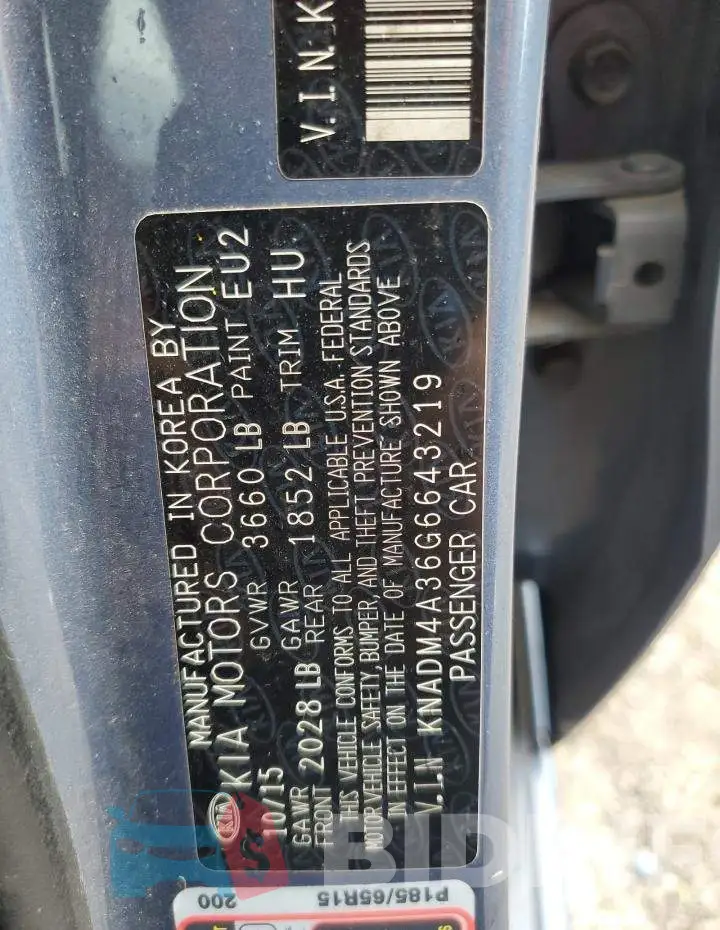 KNADM4A36G6643219 Photo# 12