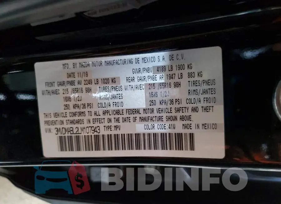 3MVDMABL2LM107943 Photo# 14