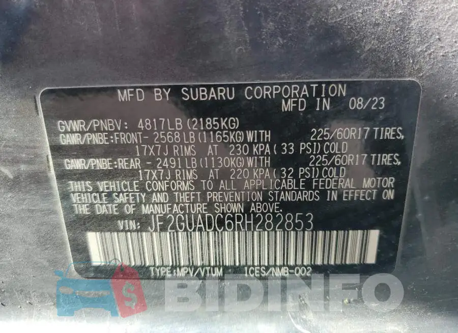 JF2GUADC6RH282853 Photo# 14