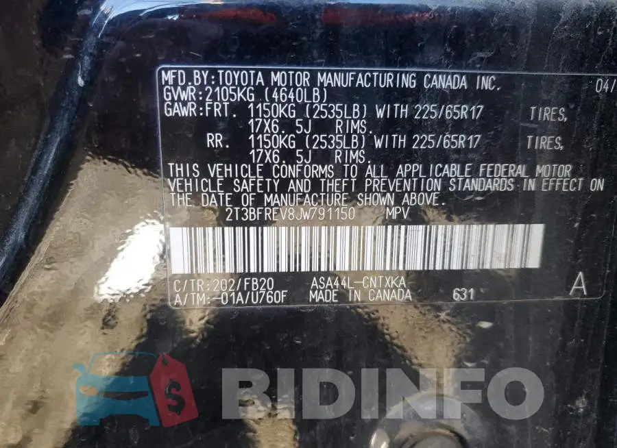 2T3BFREV8JW791150 Photo# 13