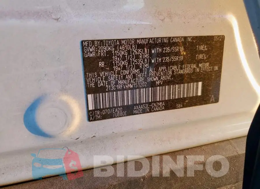 2T3C1RFV4MW151202 Photo# 12