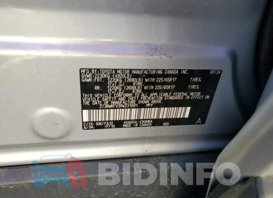 2T3RWRFV3RW231691 Photo# 13