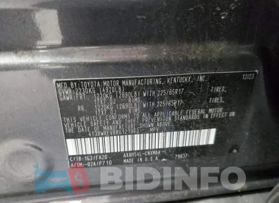 4T3RWRFV8RU121963 Photo# 14
