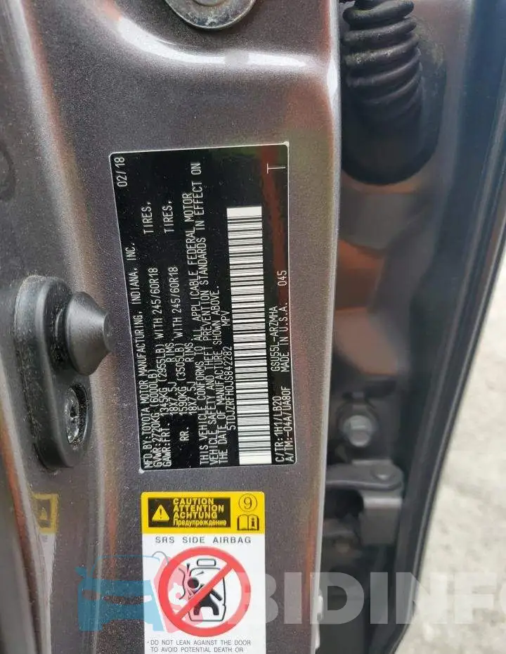 5TDJZRFH0JS842282 Photo# 14