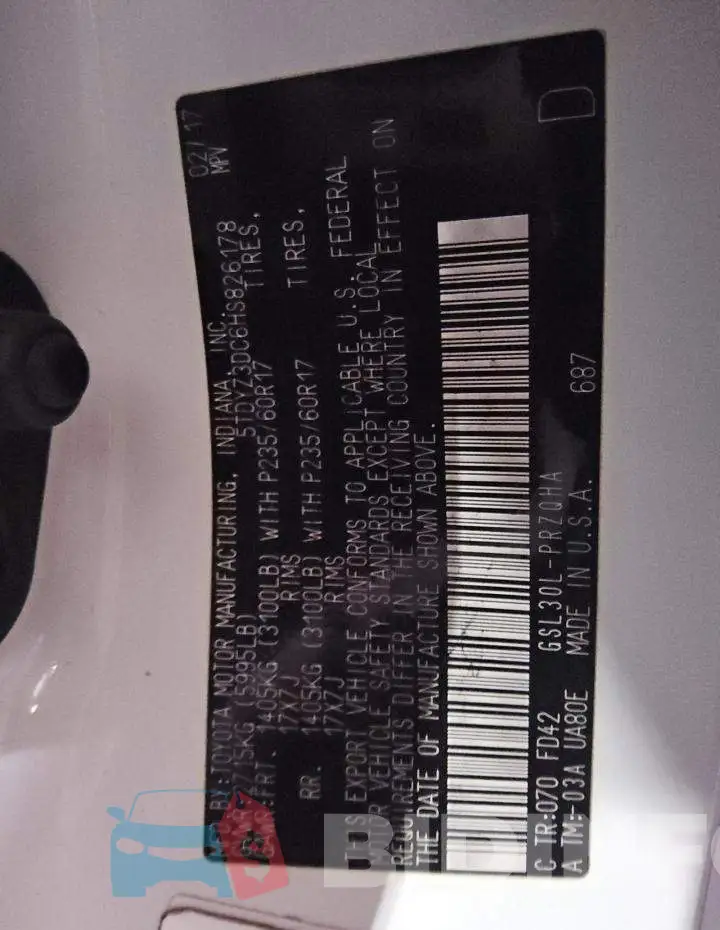 5TDYZ3DC6HS826178 Photo# 13