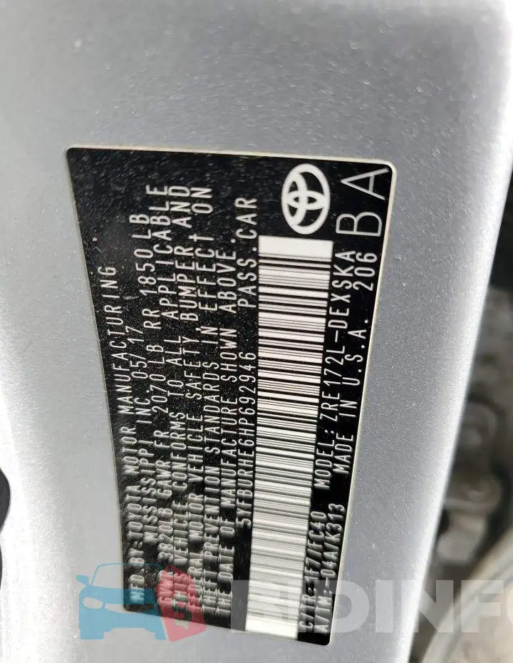 5YFBURHE6HP692946 Photo# 12