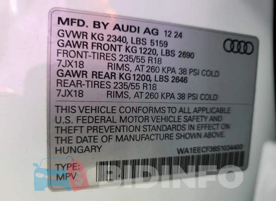 WA1EECF36S1034400 Photo# 13