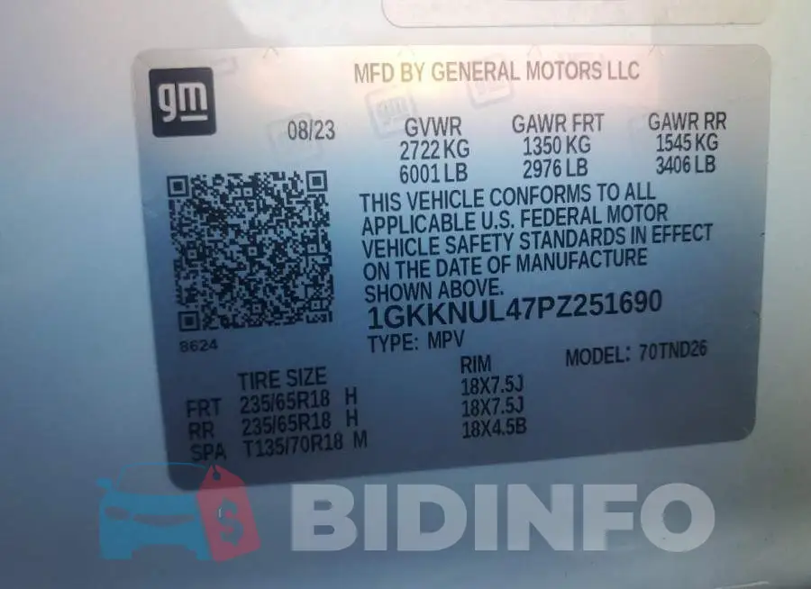 1GKKNUL47PZ251690 Photo# 14