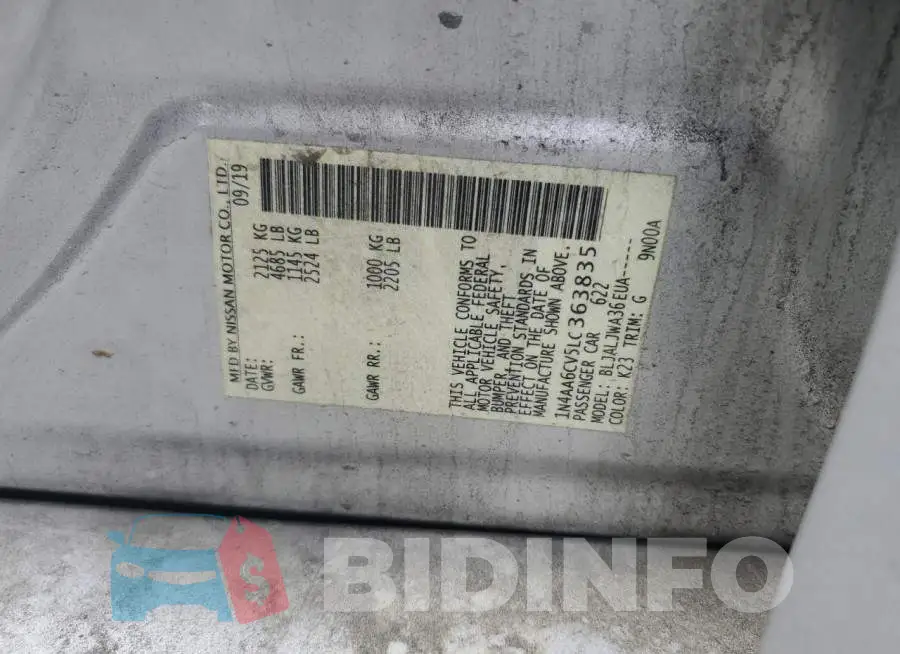 1N4AA6CV5LC363835 Photo# 12