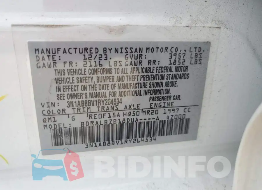 3N1AB8BV1RY264534 Photo# 12