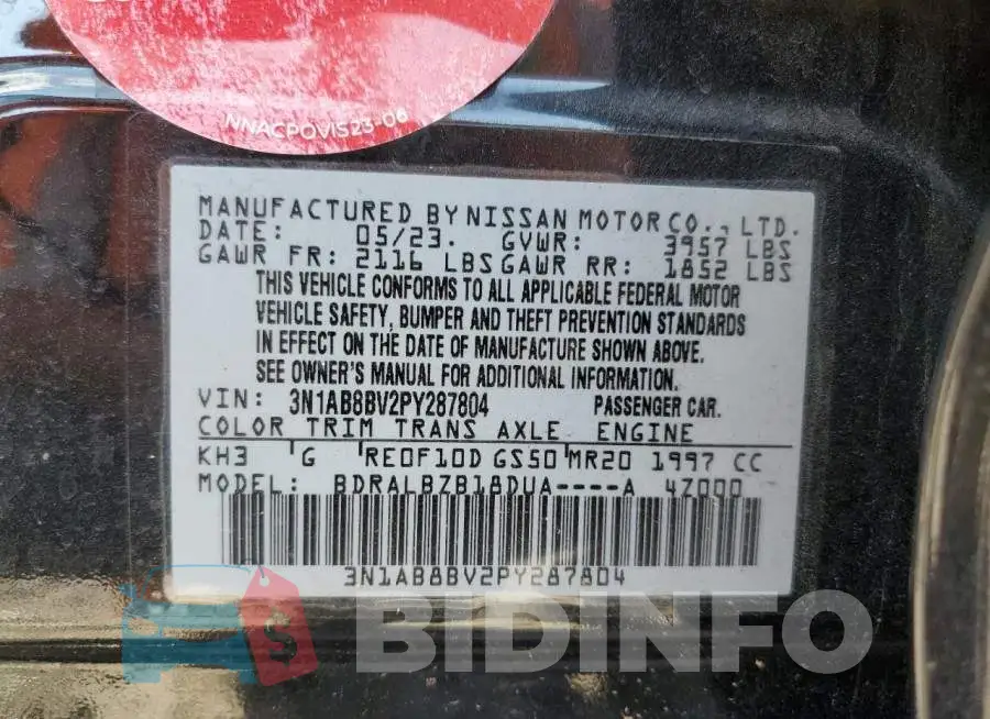 3N1AB8BV2PY287804 Photo# 13