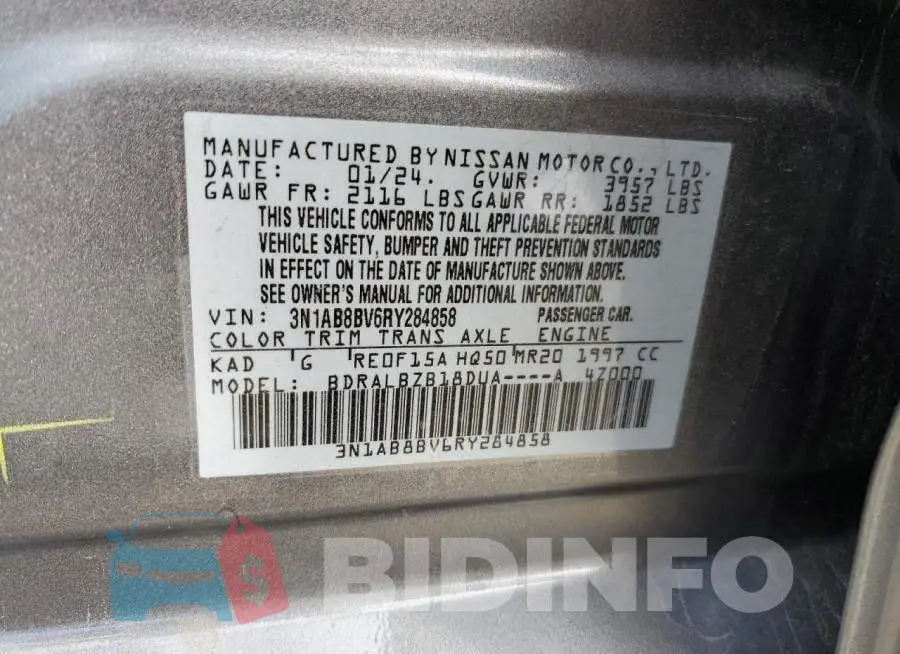 3N1AB8BV6RY284858 Photo# 12