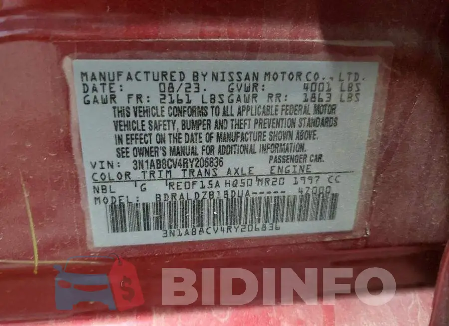 3N1AB8CV4RY206836 Photo# 13