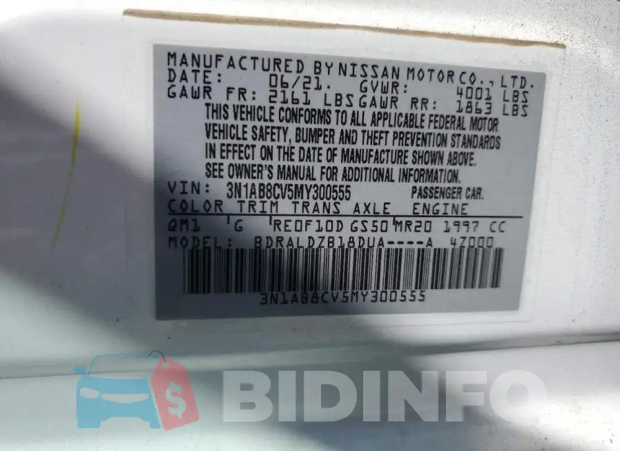 3N1AB8CV5MY300555 Photo# 13