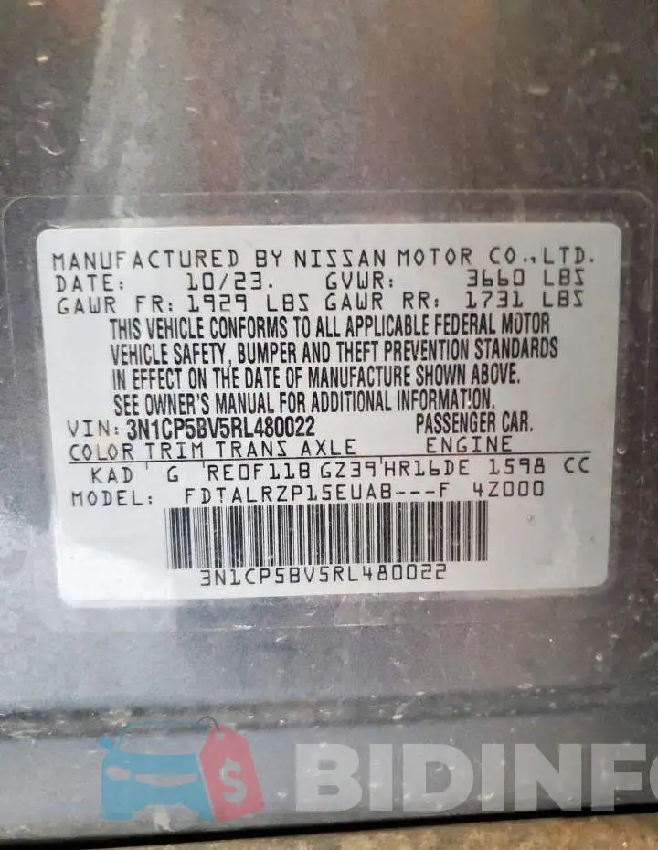 3N1CP5BV5RL480022 Photo# 13