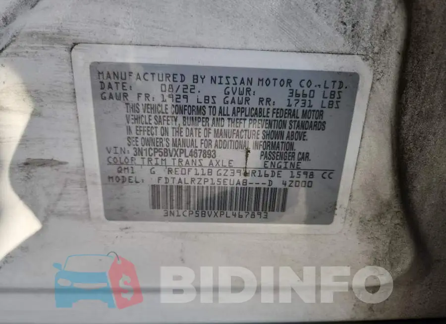 3N1CP5BVXPL467893 Photo# 13