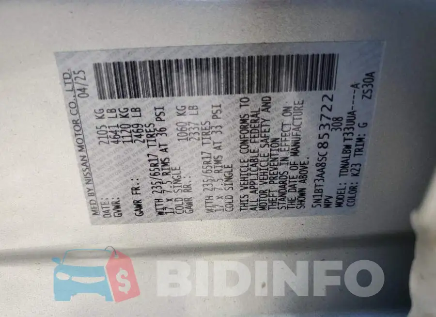 5N1BT3AA8SC853722 Photo# 13